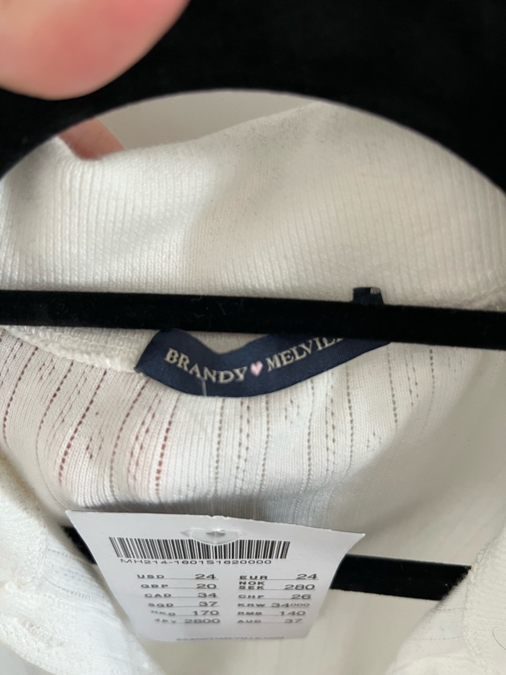 Brandy Melville White Short Sleeve Button-Up Knit Shirt - Picture 3 of 4